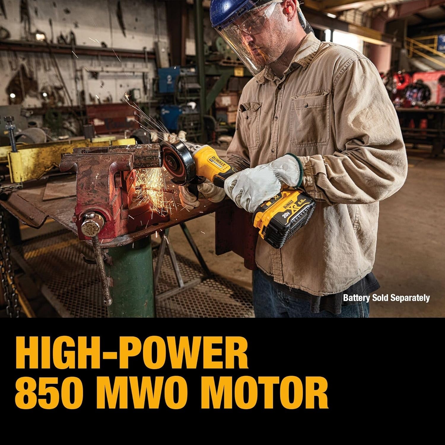 Powerful 20V MAX* Cordless Brushless Angle Grinder - 4.5 Inch with Paddle Switch & Kickback Brake (Tool Only)