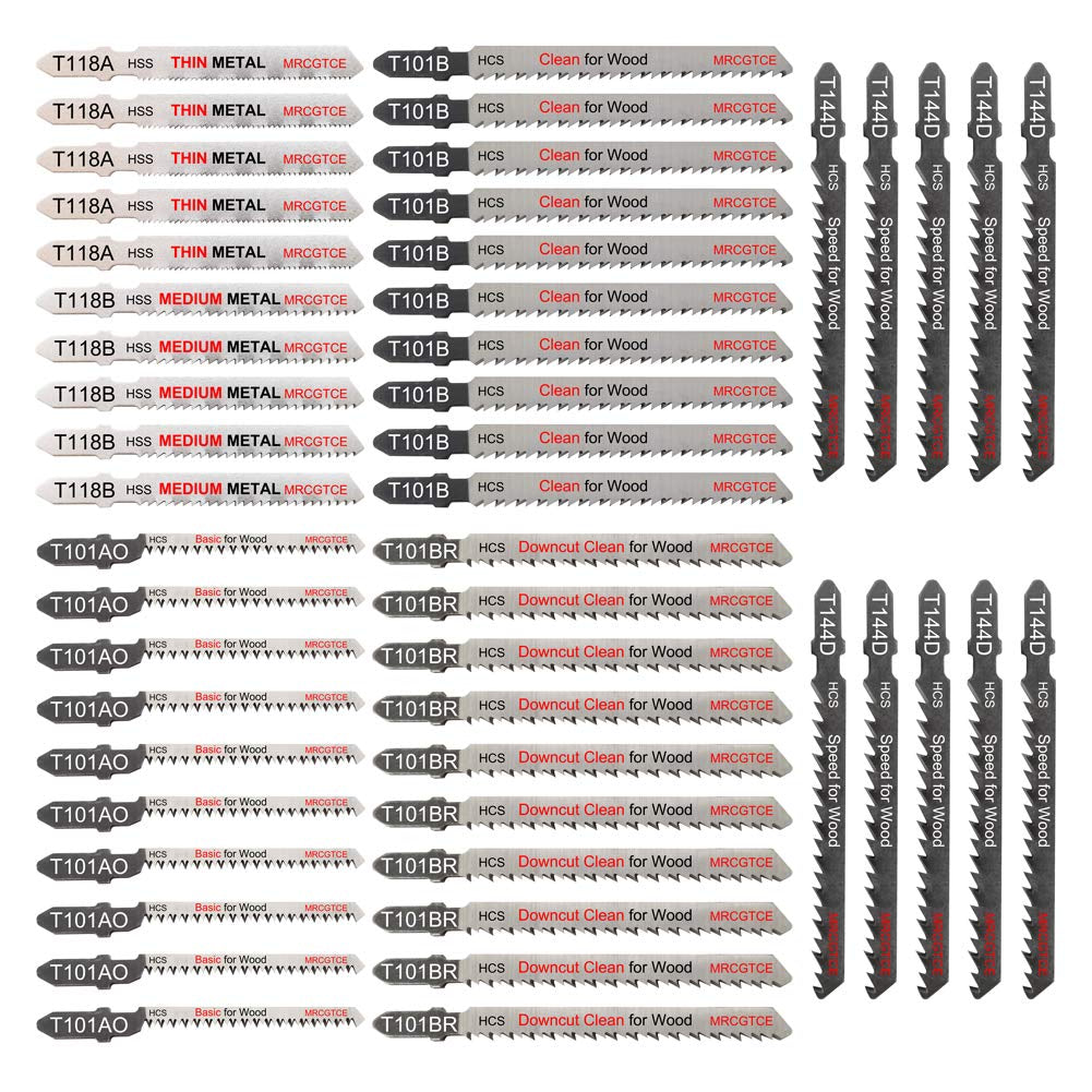 Ultimate 50-Piece Jigsaw Blade Set with Convenient Storage Case - Perfect for Wood, Plastic & Metal Cutting!