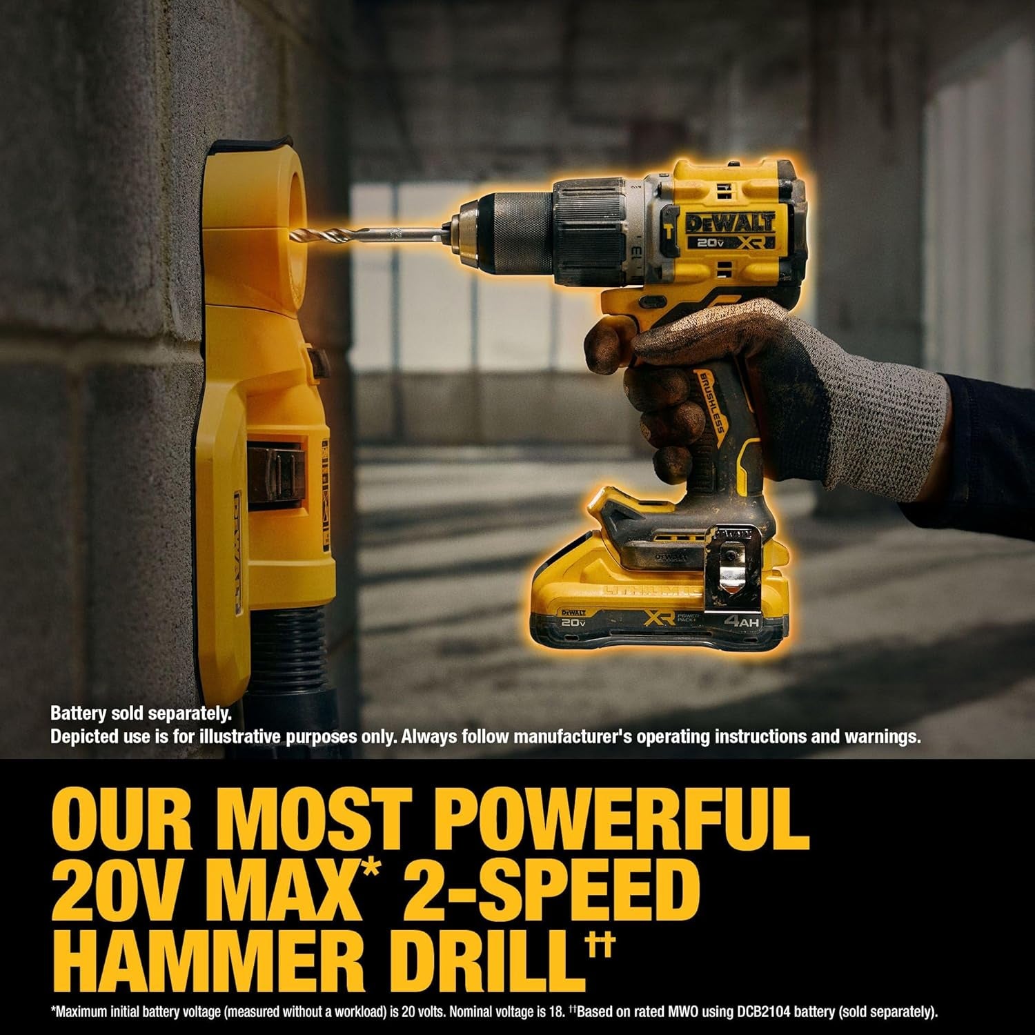 Elevate Your DIY Game with the 20V MAX XR Brushless Cordless 1/2" Hammer Drill!