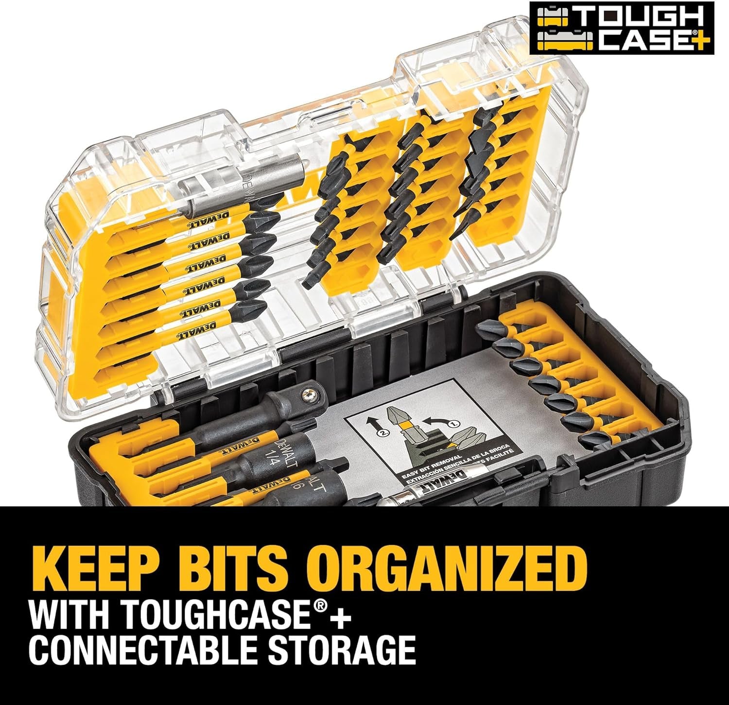 40-Piece Impact Ready Screwdriver Bit Set with Storage Case - Flextorq Impact Driver Bits (DWA2T40IR)
