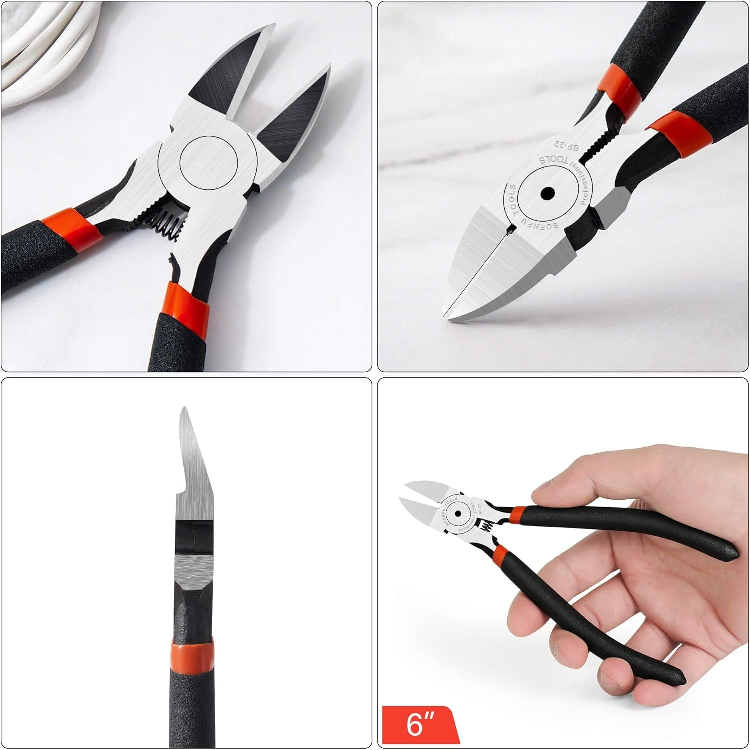 Heavy Duty 6-Inch Wire Cutters - Precision Flush Cut Side Cutters for Crafting, Floral Arrangements, and More!