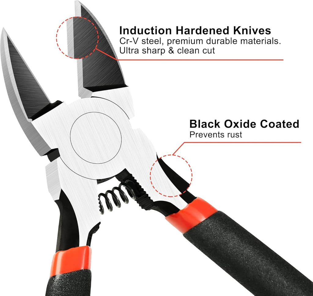 Heavy Duty 6-Inch Wire Cutters - Precision Flush Cut Side Cutters for Crafting, Floral Arrangements, and More!