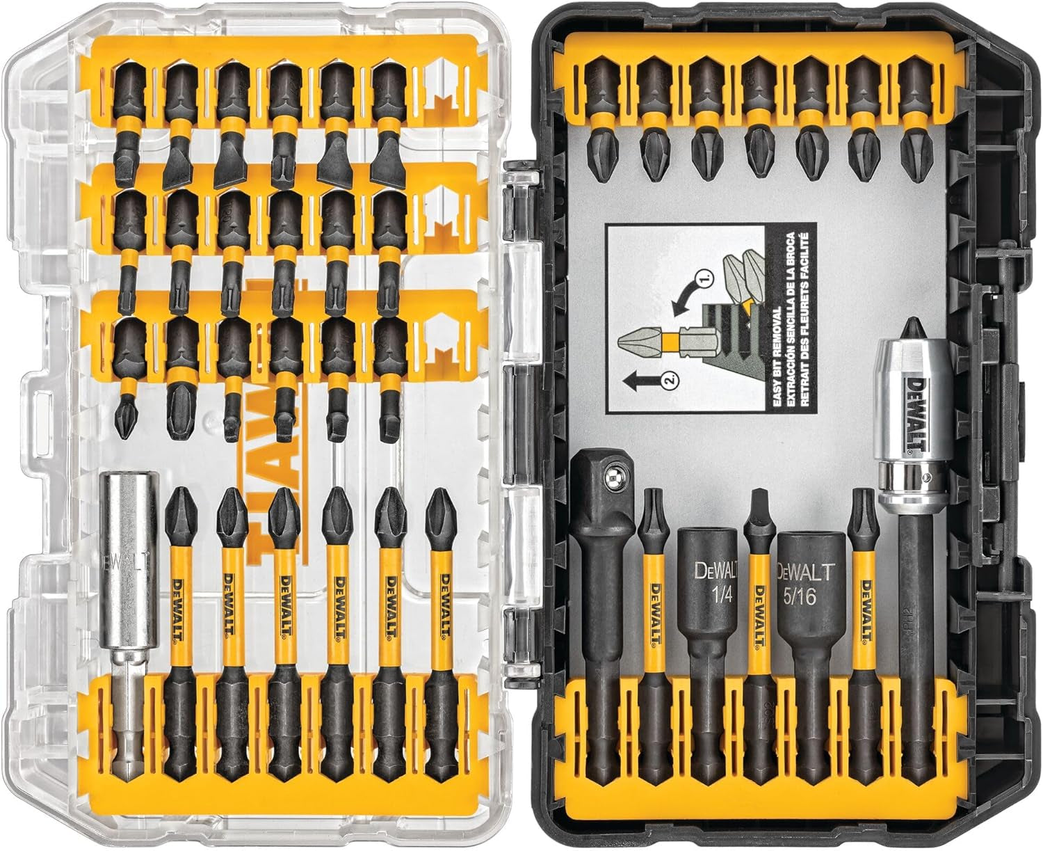 40-Piece Impact Ready Screwdriver Bit Set with Storage Case - Flextorq Impact Driver Bits (DWA2T40IR)